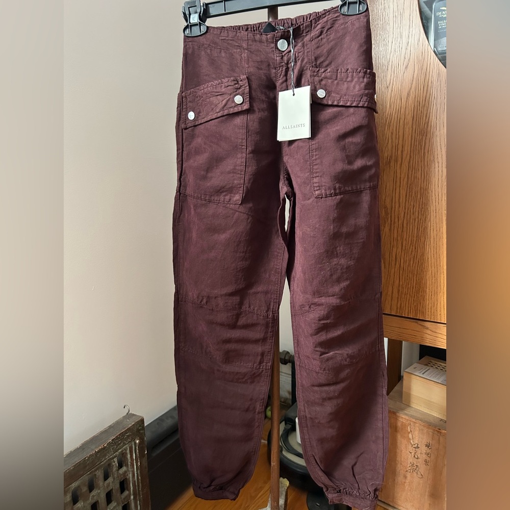 NWT! All saints Val linen blend trouser size 2
